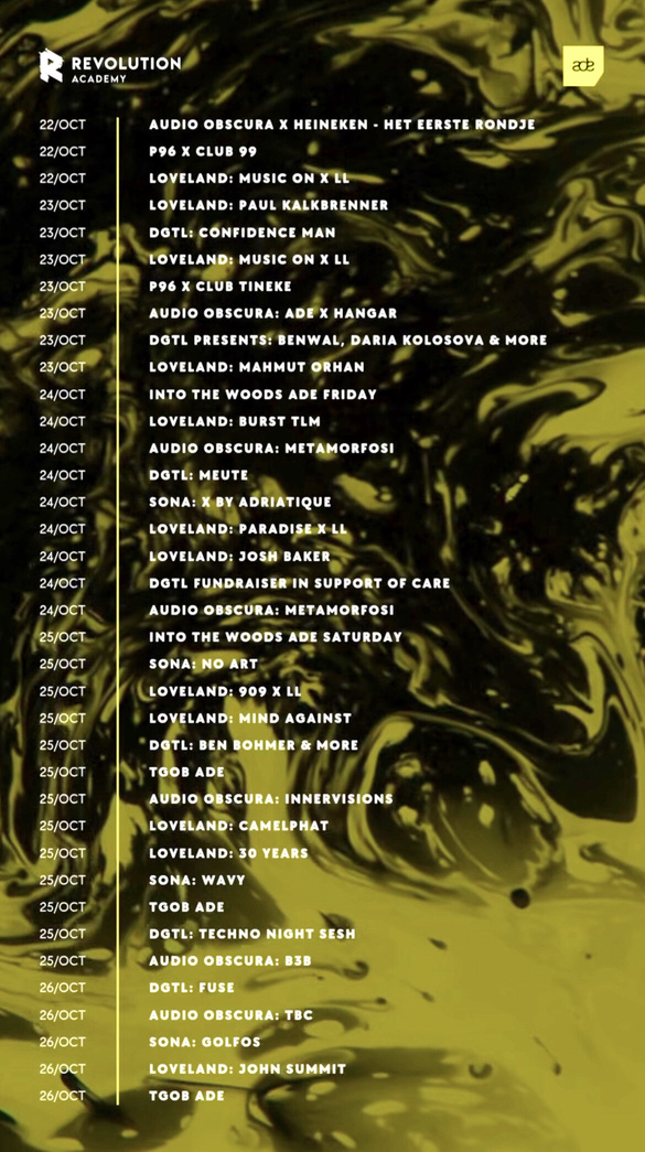 Amsterdam Dance Event programme