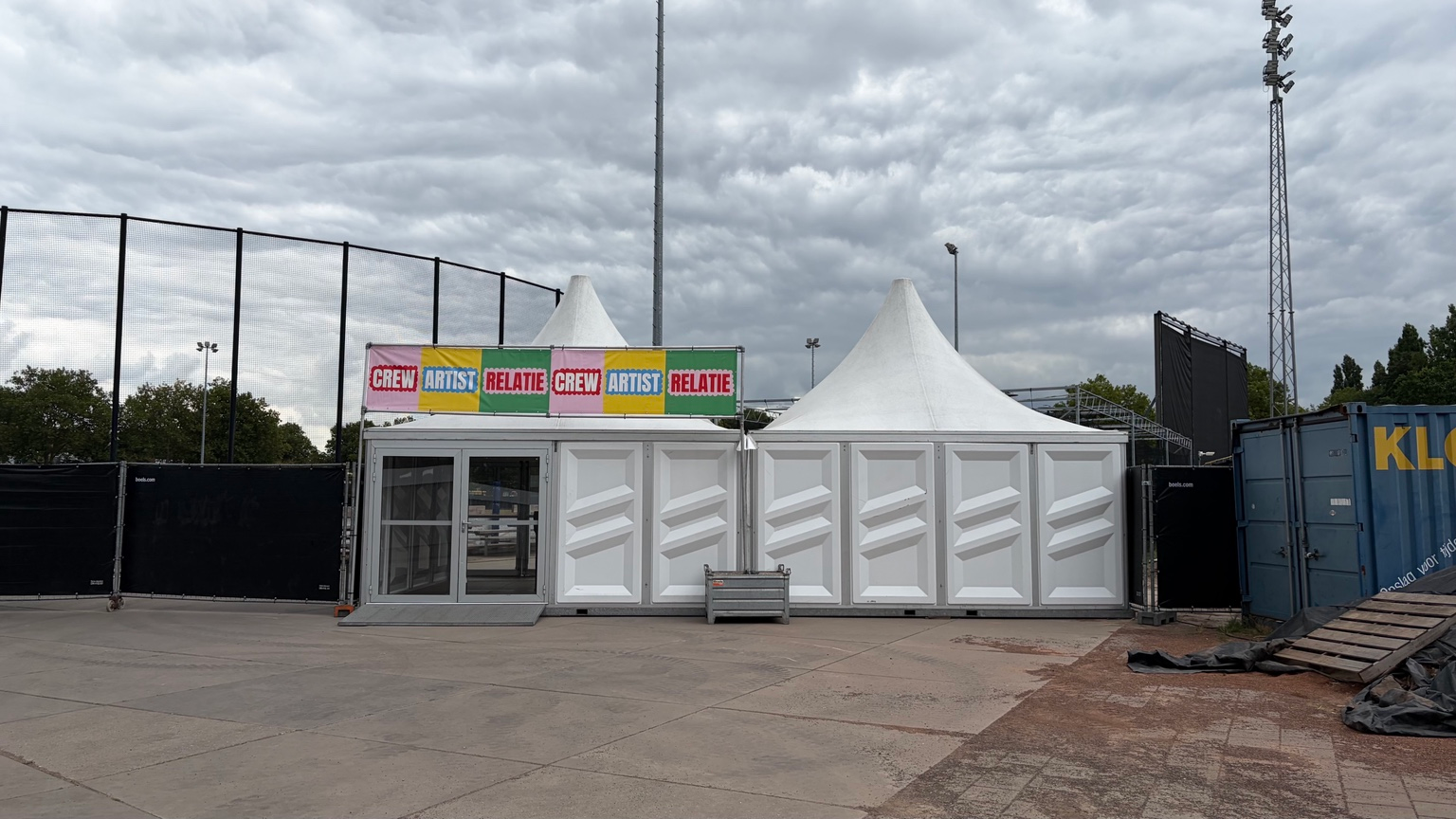 Crew and artist relation area at Blijdorp Festival