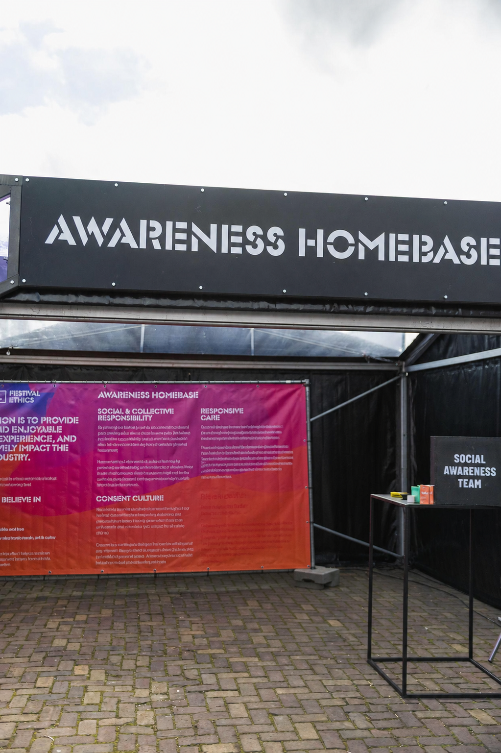 DGTL Awareness Homebase, photograph edited to remove the foreground person